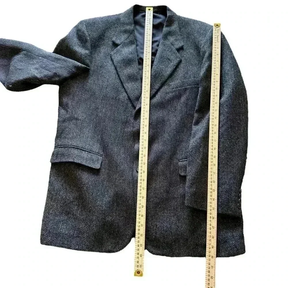 Farah Clothing Co. Men's Wool Tweed 2 Buttons Blazer Jacket Size 44L herringbone